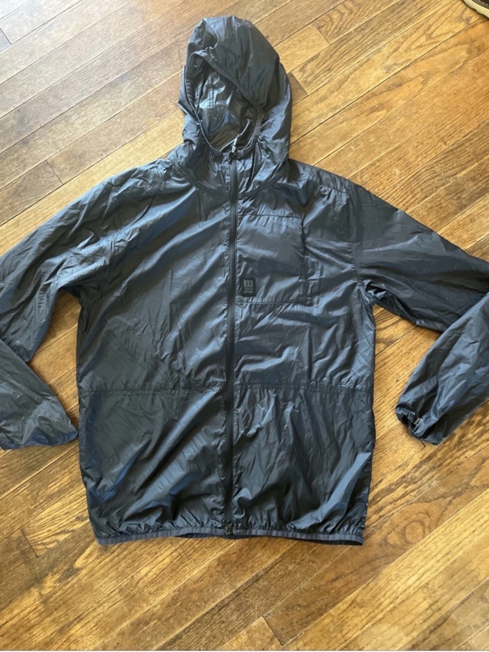 Topo Designs Black Hooded Windbreaker